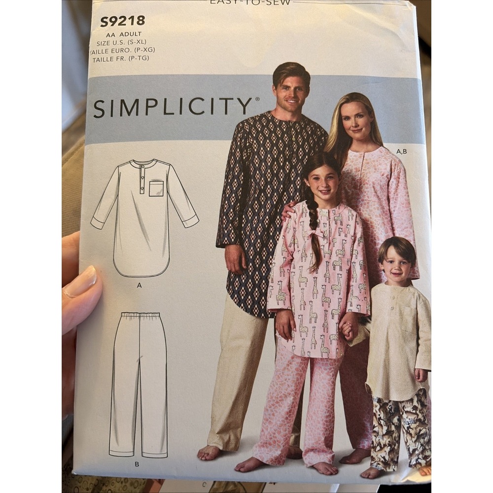 Simplicity 9218 Unisex Tunic and Pants Sewing Pattern Adult Child S-XL Uncut